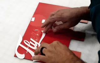 Attaching the cut acrylic