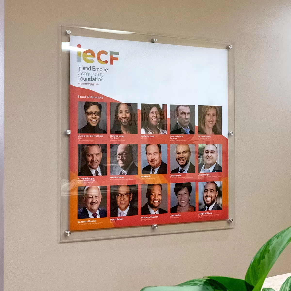 IECF Board of Directors Display Sign