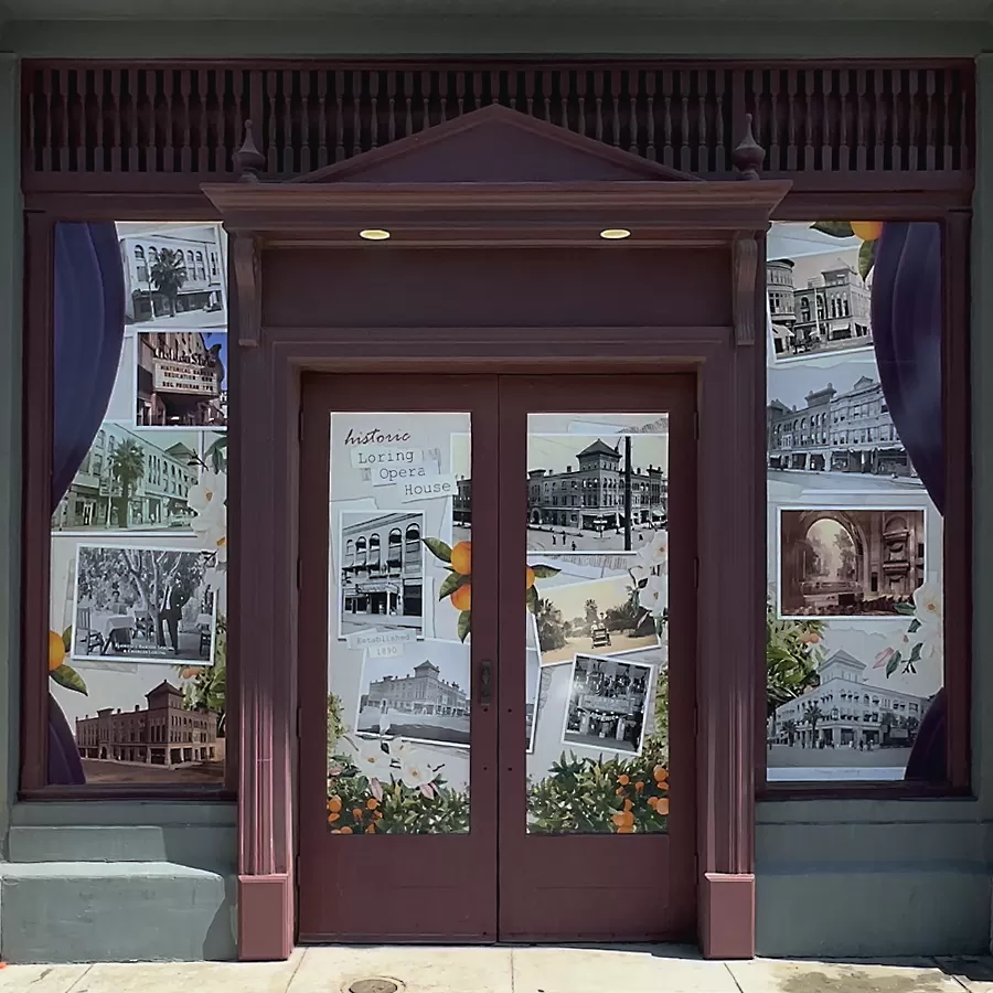 Window Graphics: Historic Loring Building and Opera House