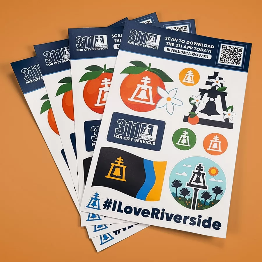 Riverside 311 City Services Sticker Sheet